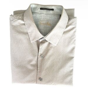 Tasso Elba Cream Button Down Long Sleeve Shirt Size XL